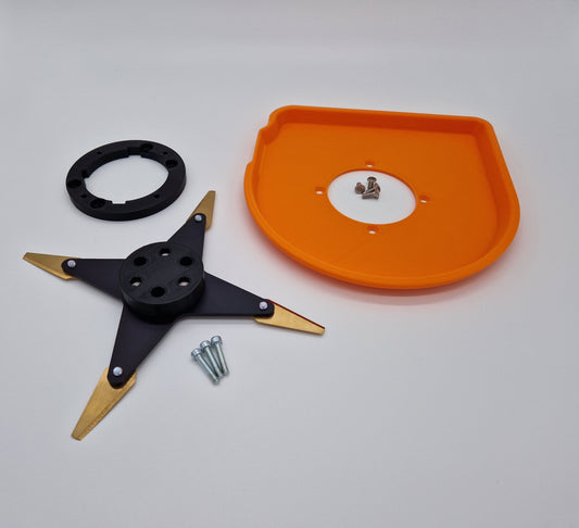 Worx S/M (STANDARD DECK) kompatibles 210 mm Messer Upgrade / Max Performance Kit – MIBROBO 4Cut Blackline